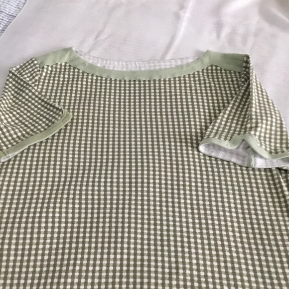 Chico's green check top size 2 - Picture 6 of 9